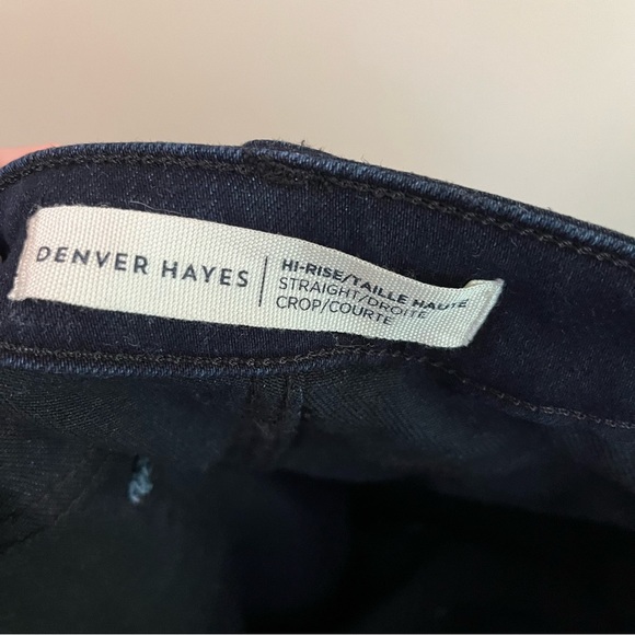 Denver Hayes High Rise Straight Crop Jean | Very Dark Wash Denim - Picture 6 of 12